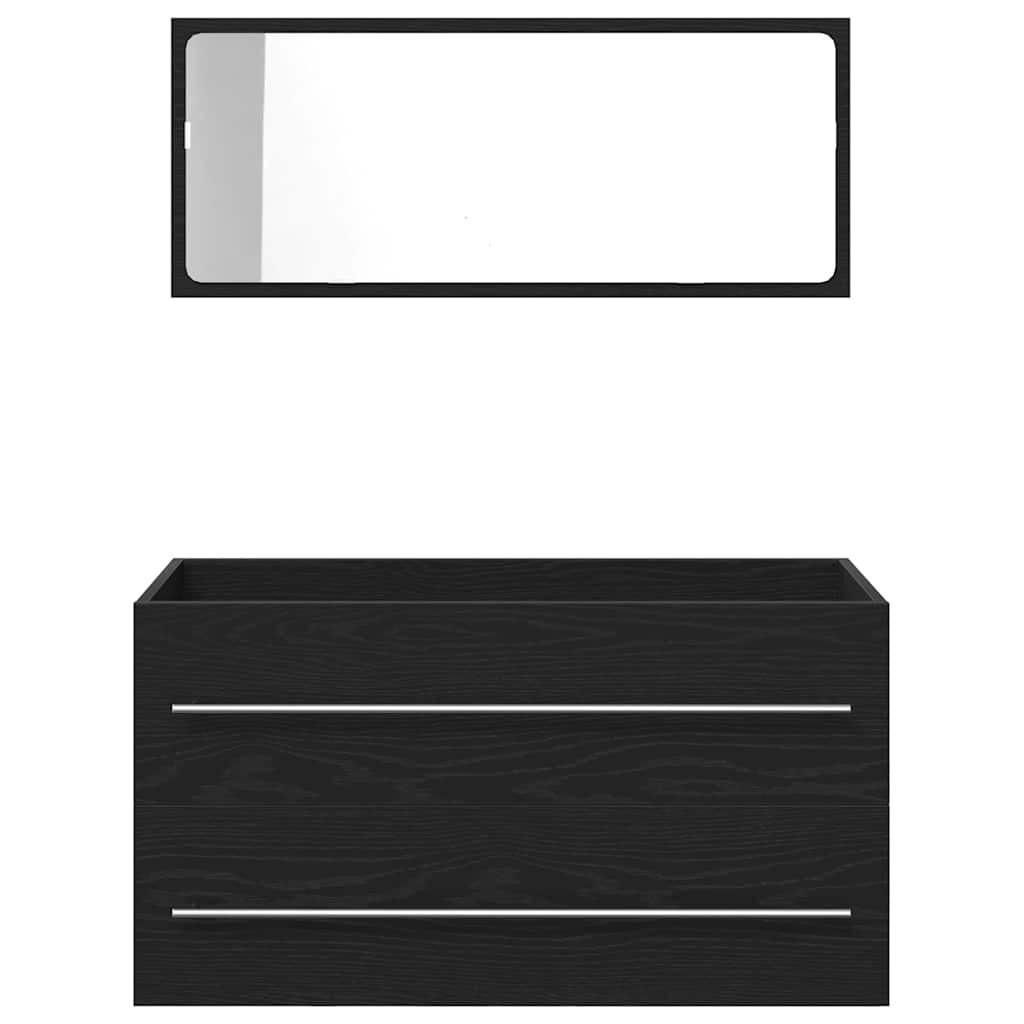 Waschbeckenunterschrank mit Becken 3 pcs Schwarze Eiche