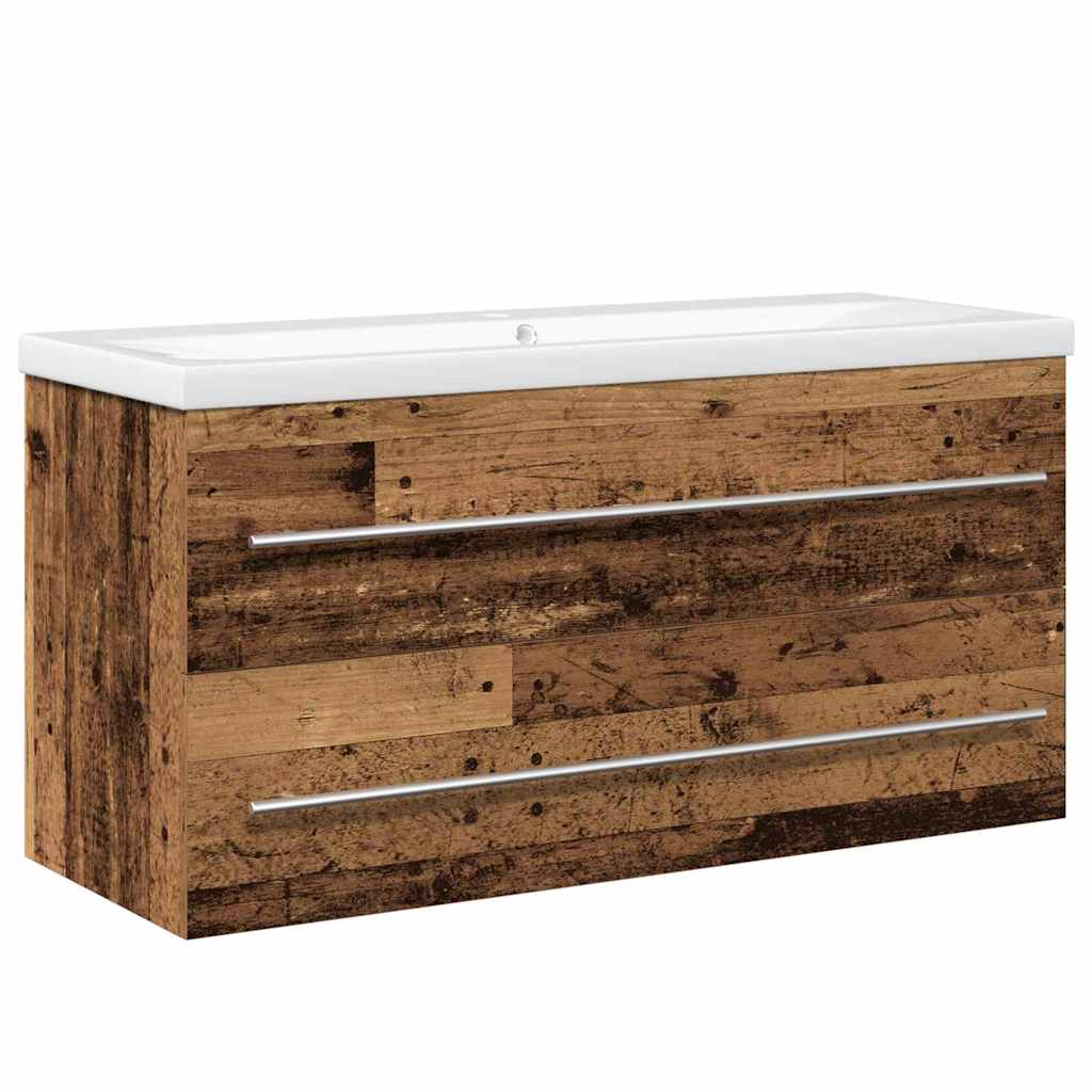 Waschbeckenunterschrank mit Becken mit Schubladen 2 pcs Altholz