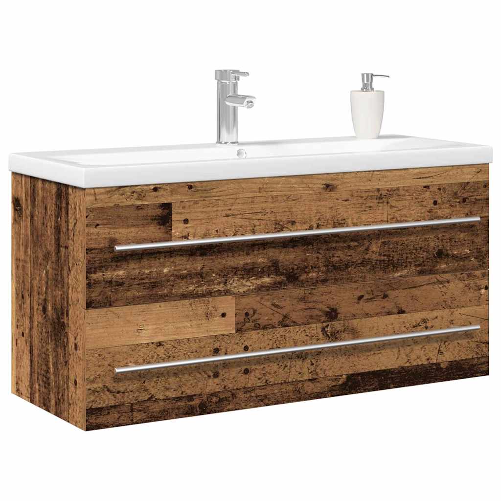 Waschbeckenunterschrank mit Becken mit Schubladen 2 pcs Altholz