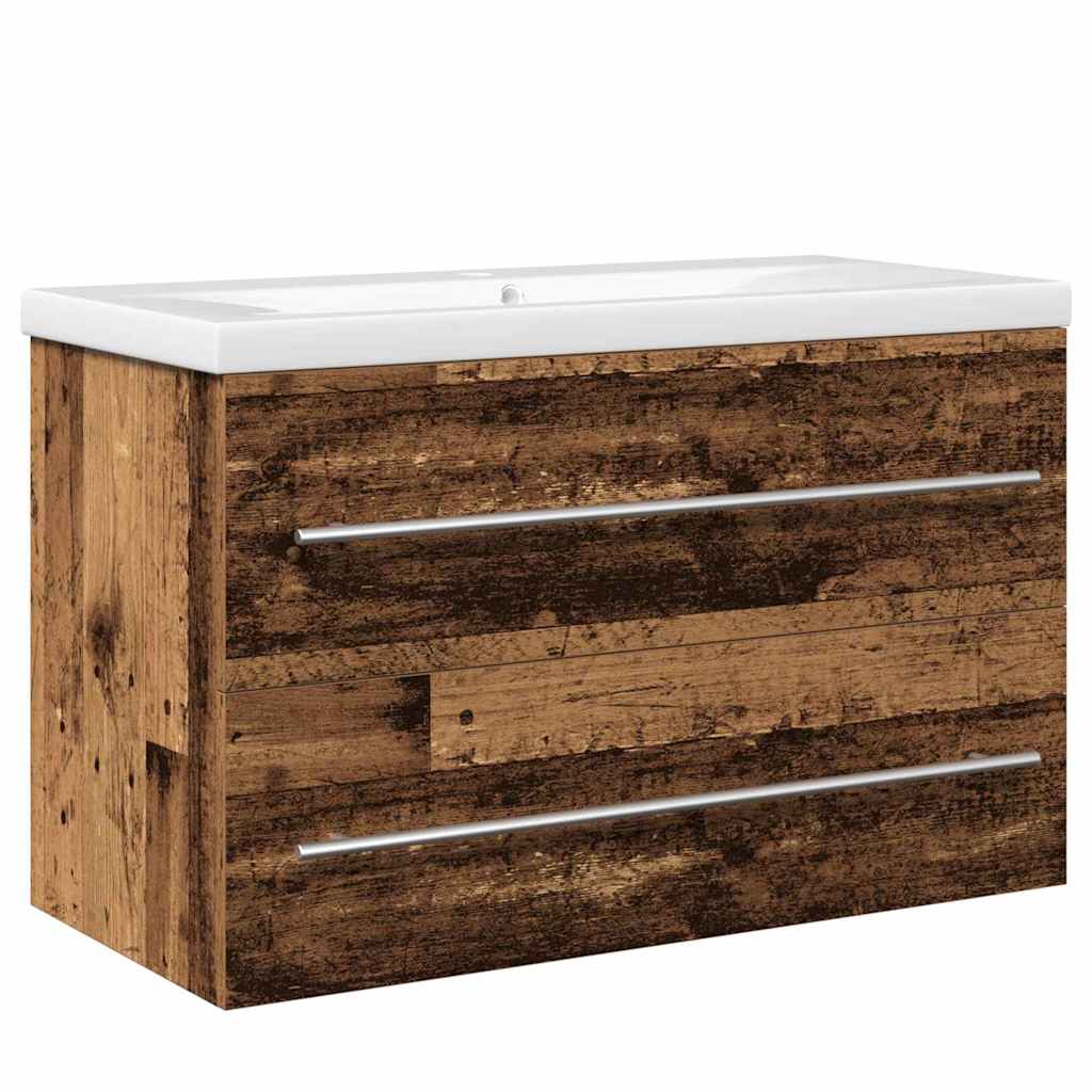 Waschbeckenunterschrank mit Becken mit Schubladen 2 pcs Altholz