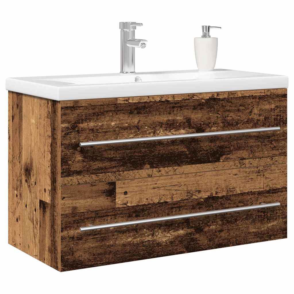 Waschbeckenunterschrank mit Becken mit Schubladen 2 pcs Altholz