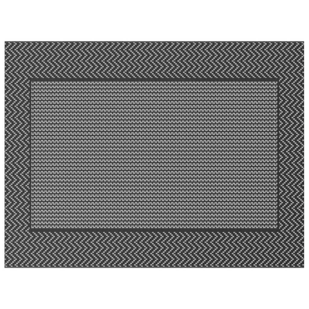 Outdoor Teppich ARAKIL Schwarz und Grau 300 x 400 cm PP