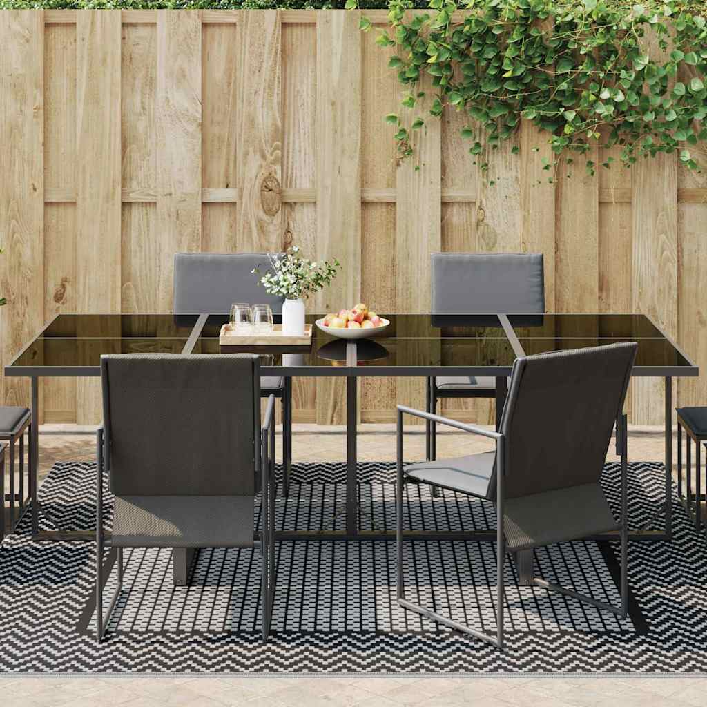 Outdoor Teppich ARAKIL Schwarz und Grau 250 x 250 cm PP