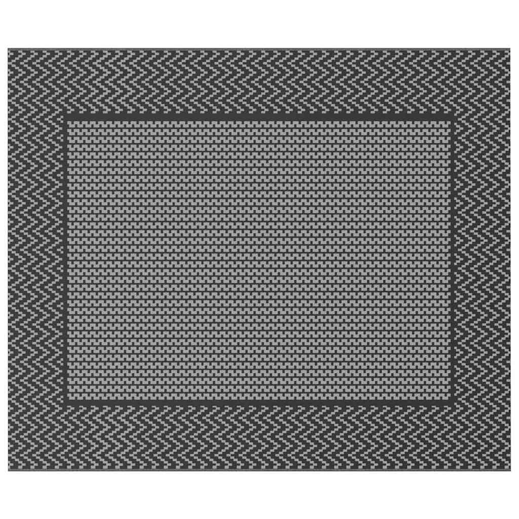 Outdoor Teppich ARAKIL Schwarz und Grau 250 x 300 cm PP