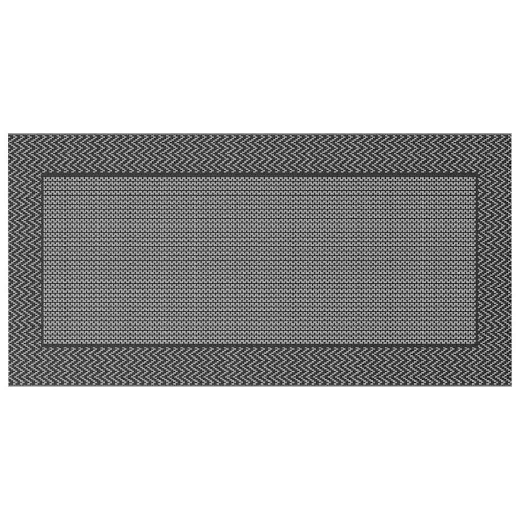 Outdoor Teppich ARAKIL Schwarz und Grau 250 x 500 cm PP
