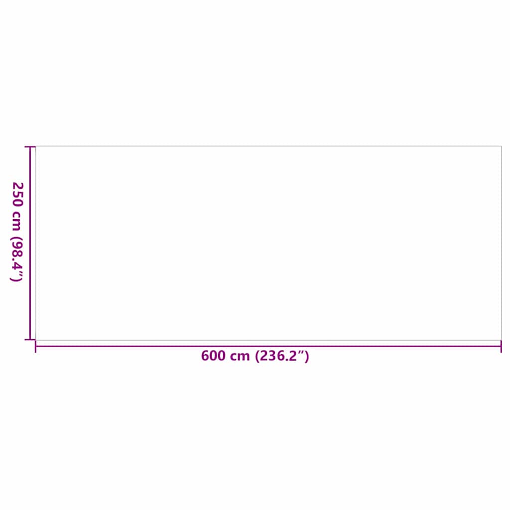 Outdoor Teppich ARAKIL Schwarz und Grau 250 x 600 cm PP