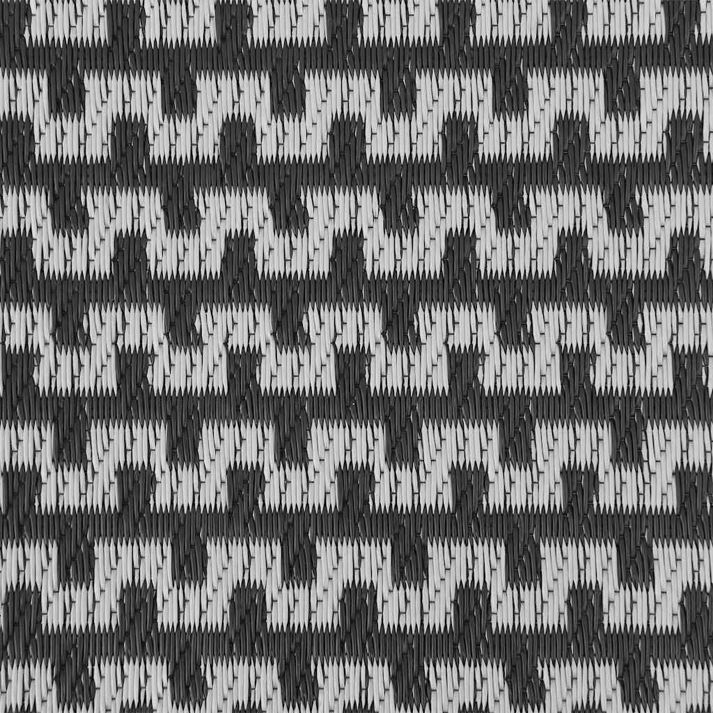 Outdoor Teppich ARAKIL Schwarz und Grau 300 x 300 cm PP