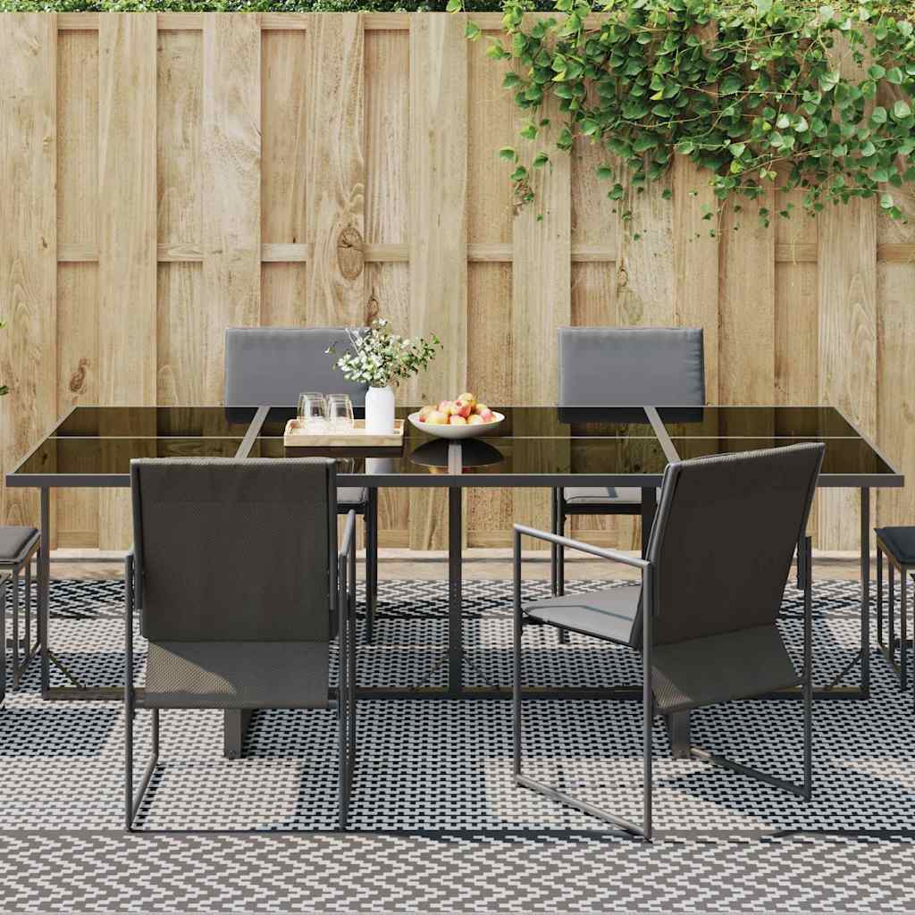 Outdoor Teppich ARAKIL Schwarz und Grau 300 x 500 cm PP