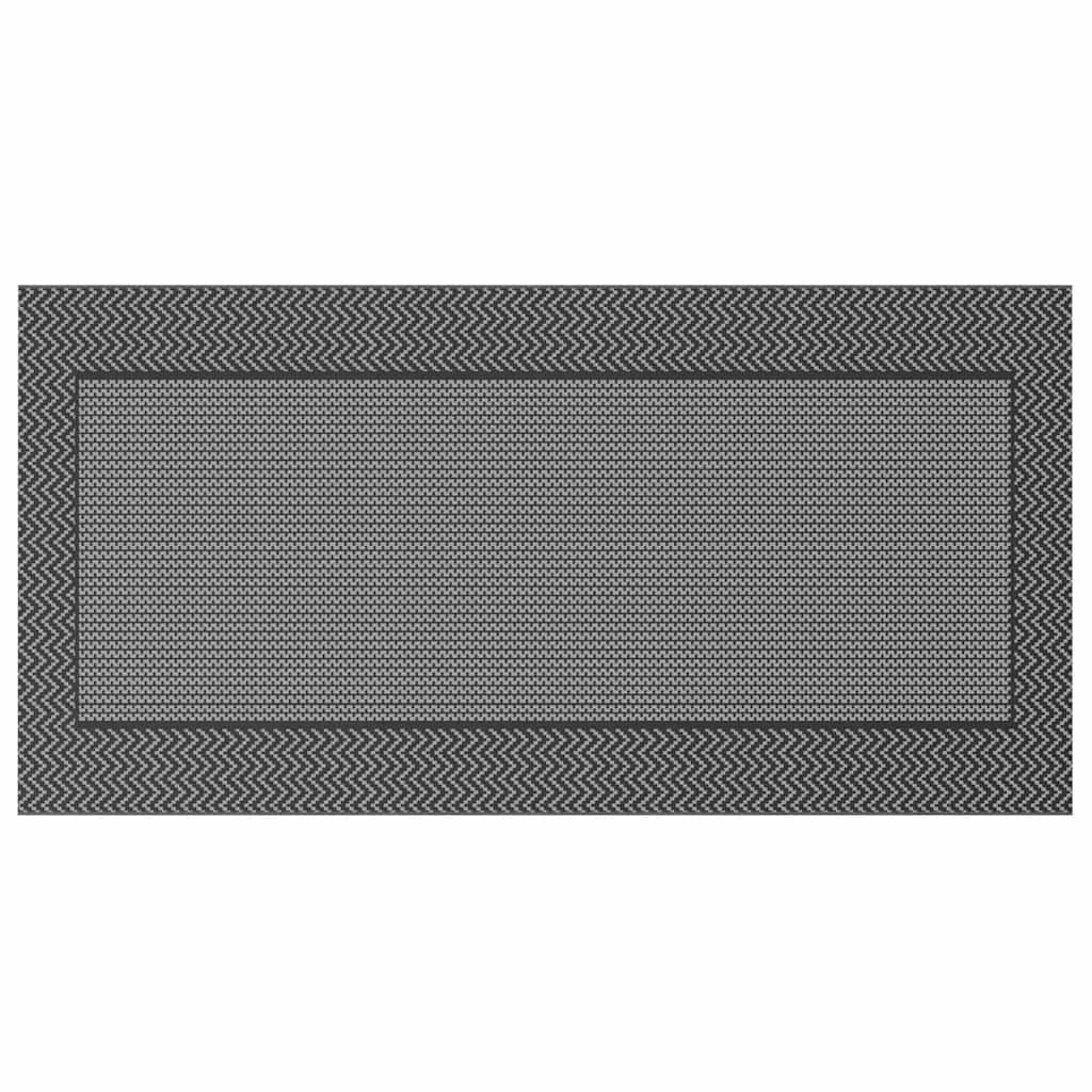 Outdoor Teppich ARAKIL Schwarz und Grau 300 x 600 cm PP