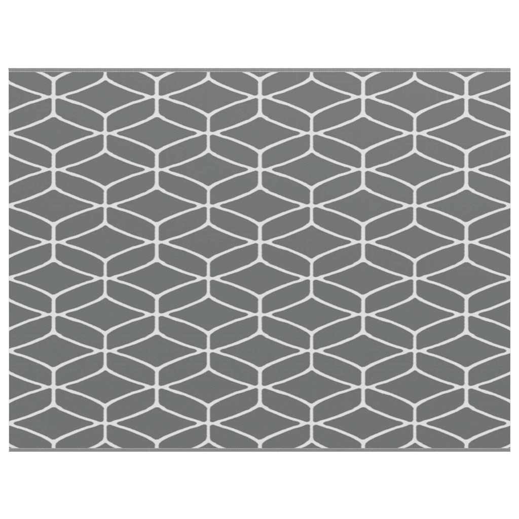 Outdoor Teppich ARAKIL Grau und Weiß 250 x 300 cm PP