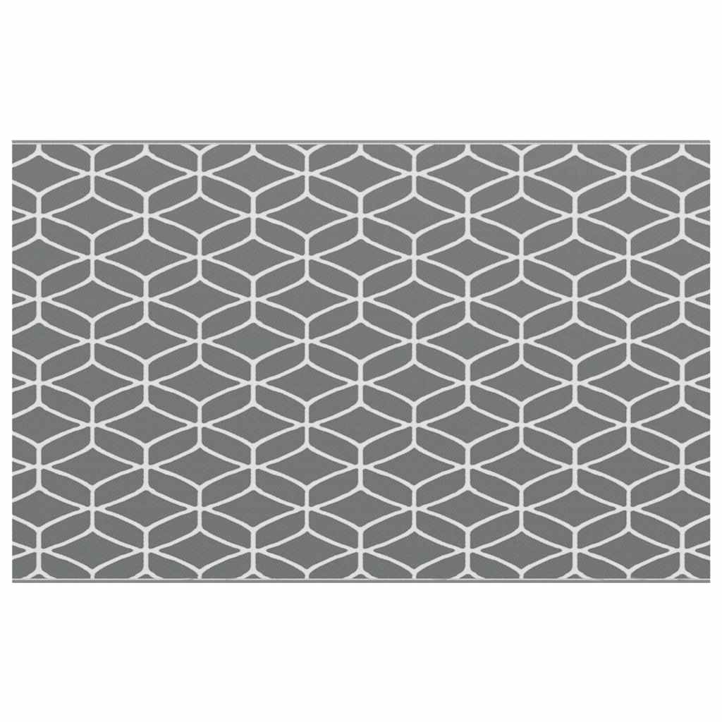 Outdoor Teppich ARAKIL Grau und Weiß 250 x 400 cm PP