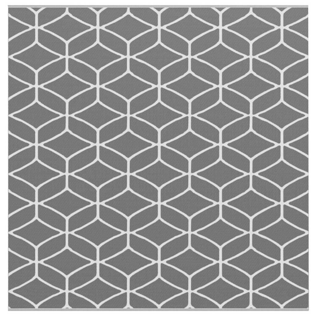 Outdoor Teppich ARAKIL Grau und Weiß 300 x 300 cm PP