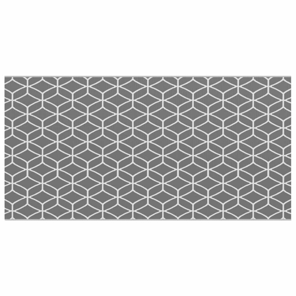 Outdoor Teppich ARAKIL Grau und Weiß 300 x 600 cm PP