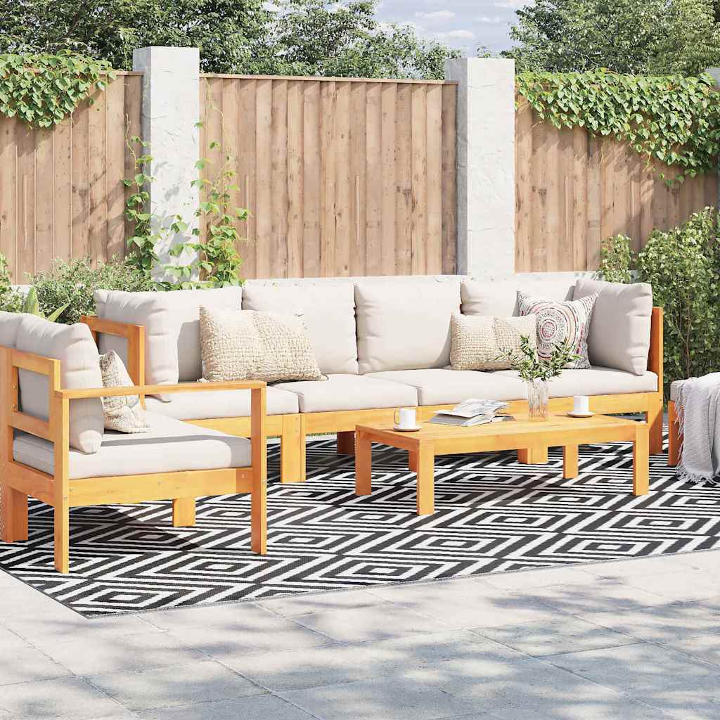 Outdoor Teppich ARAKIL Schwarz und Weiß 300 x 400 cm PP