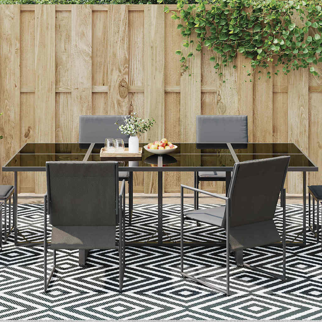 Outdoor Teppich ARAKIL Schwarz und Weiß 300 x 400 cm PP
