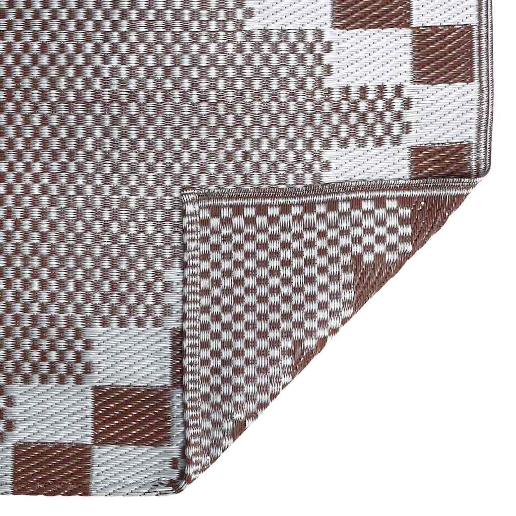 Outdoor Teppich ARAKIL Braun und Weiß 300 x 400 cm PP