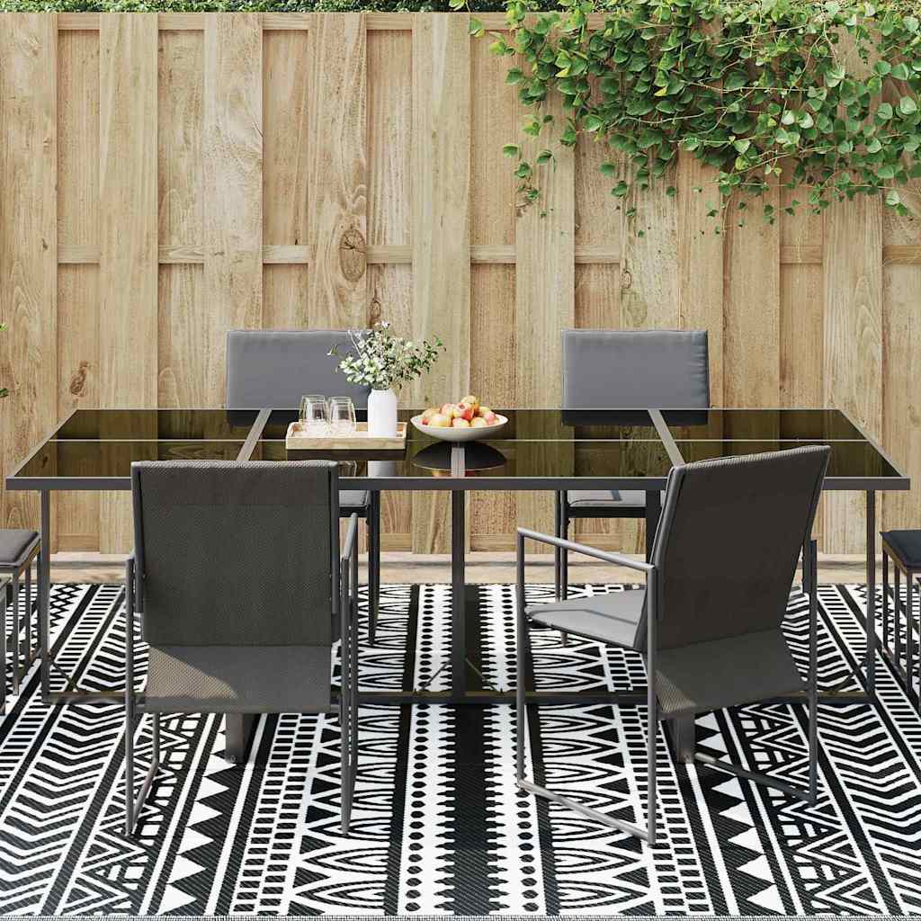 Outdoor Teppich ARAKIL Schwarz und Weiß 300 x 400 cm PP