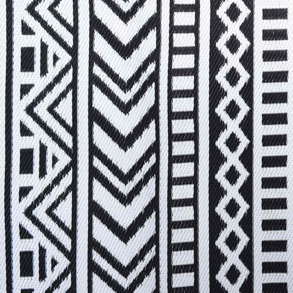 Outdoor Teppich ARAKIL Schwarz und Weiß 300 x 400 cm PP