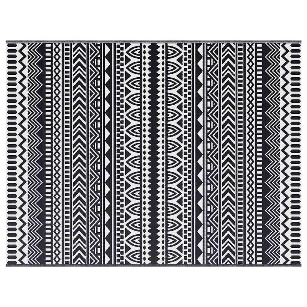 Outdoor Teppich ARAKIL Schwarz und Weiß 300 x 400 cm PP