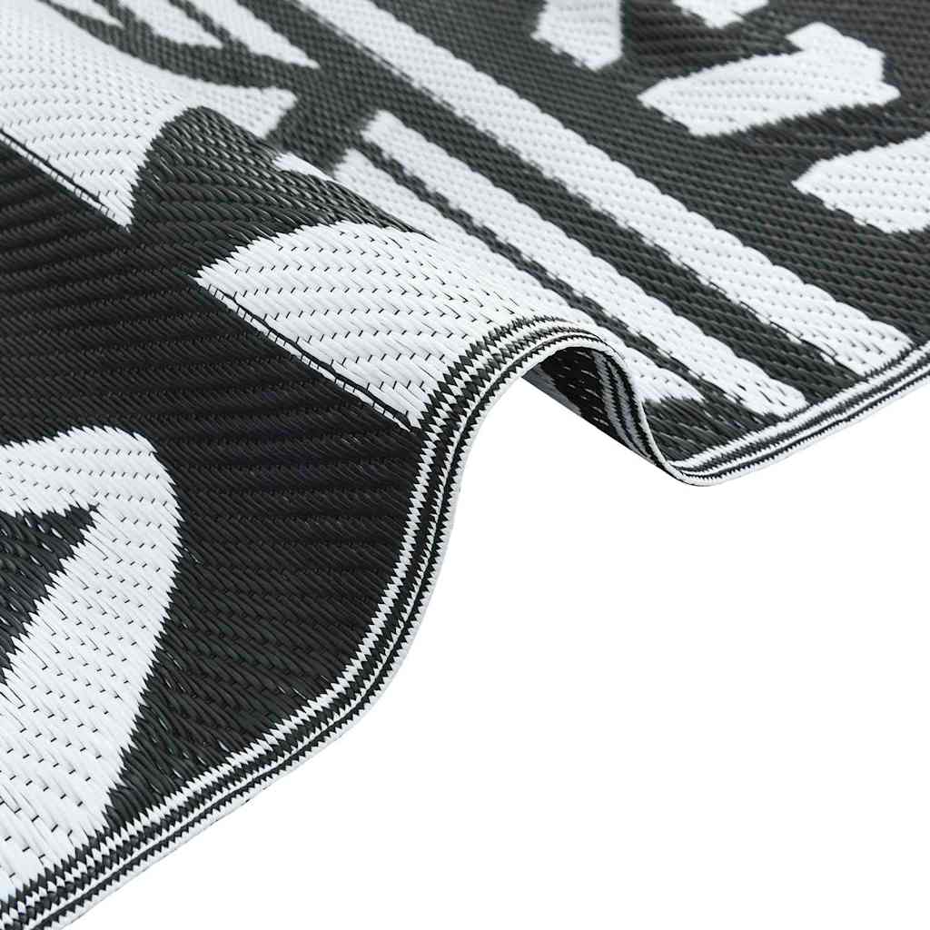 Outdoor Teppich ARAKIL Schwarzes Muster 300 x 400 cm PP