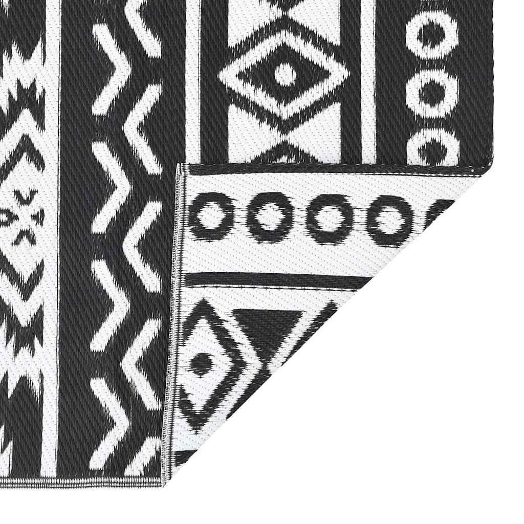 Outdoor Teppich ARAKIL Schwarzes Muster 300 x 400 cm PP