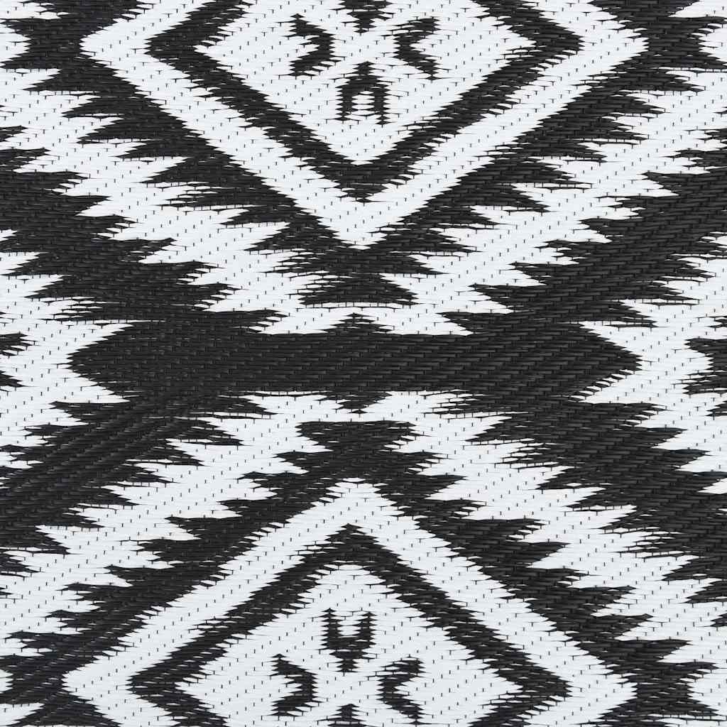 Outdoor Teppich ARAKIL Schwarzes Muster 300 x 400 cm PP