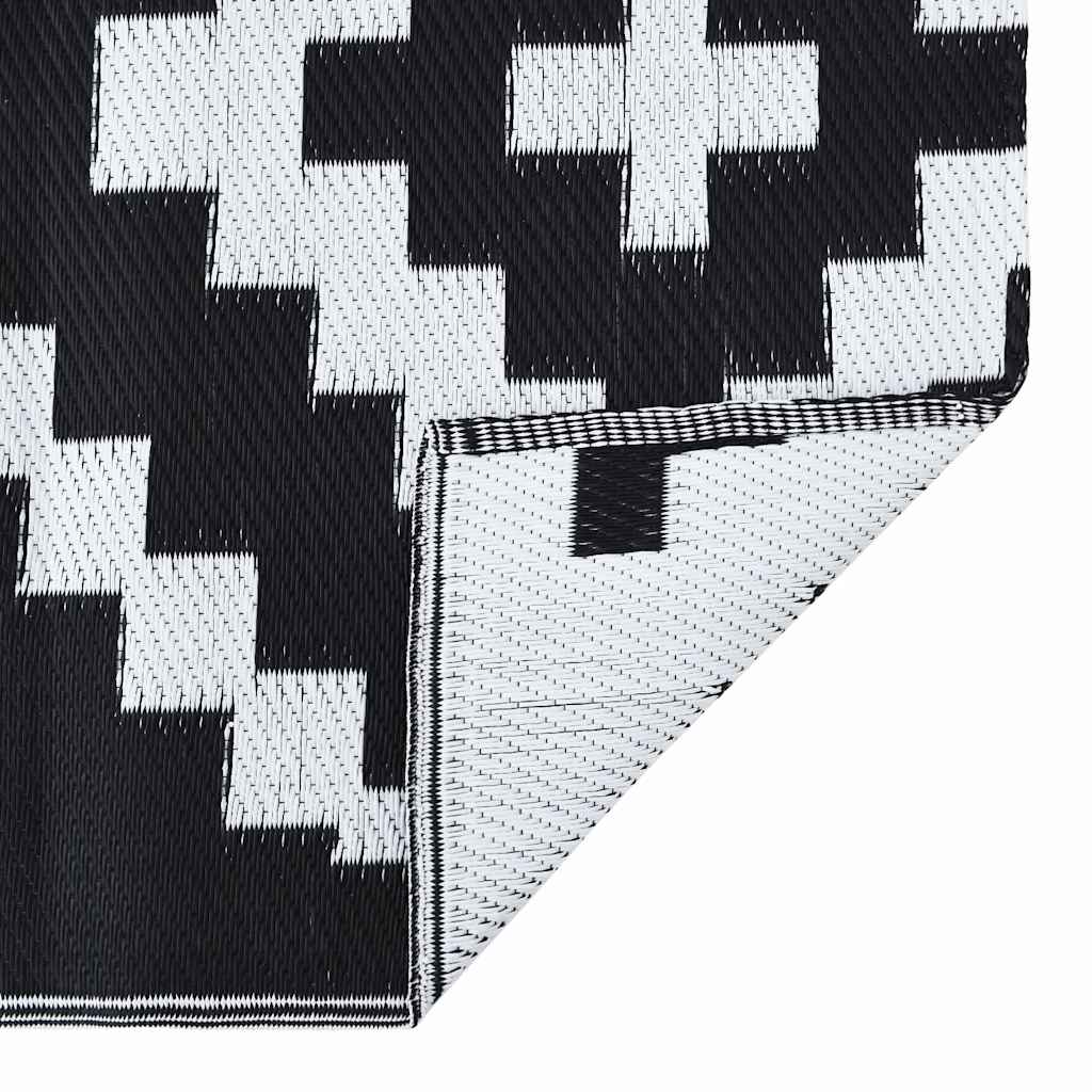 Outdoor Teppich ARAKIL Weiß und Schwarz 300 x 400 cm PP