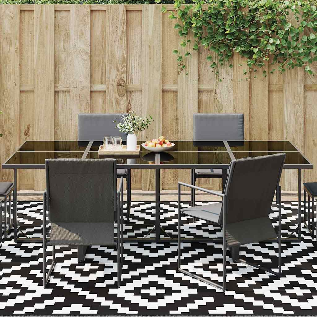 Outdoor Teppich ARAKIL Weiß und Schwarz 300 x 400 cm PP