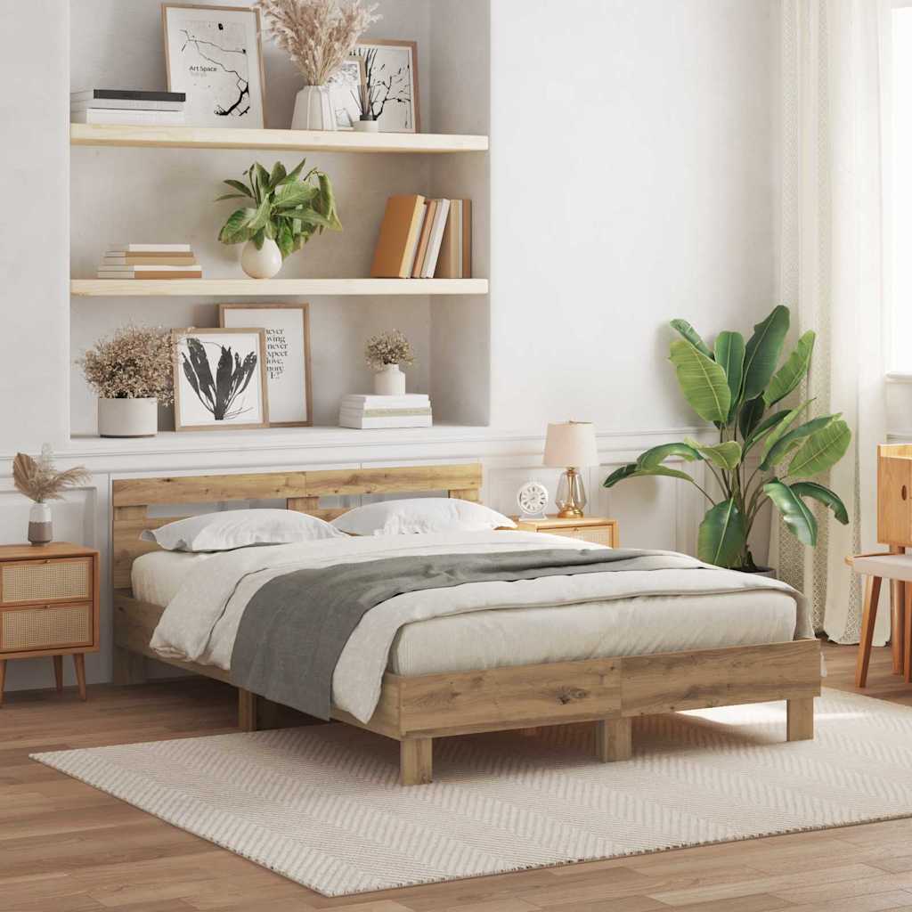 Bettgestell Artisan-Eiche 150 x 200 cm Holzwerkstoff