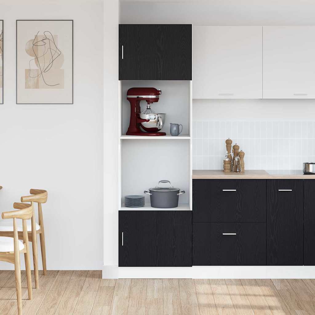 Meuble de cuisine en chêne noir collé 60 x 57 x 207 cm