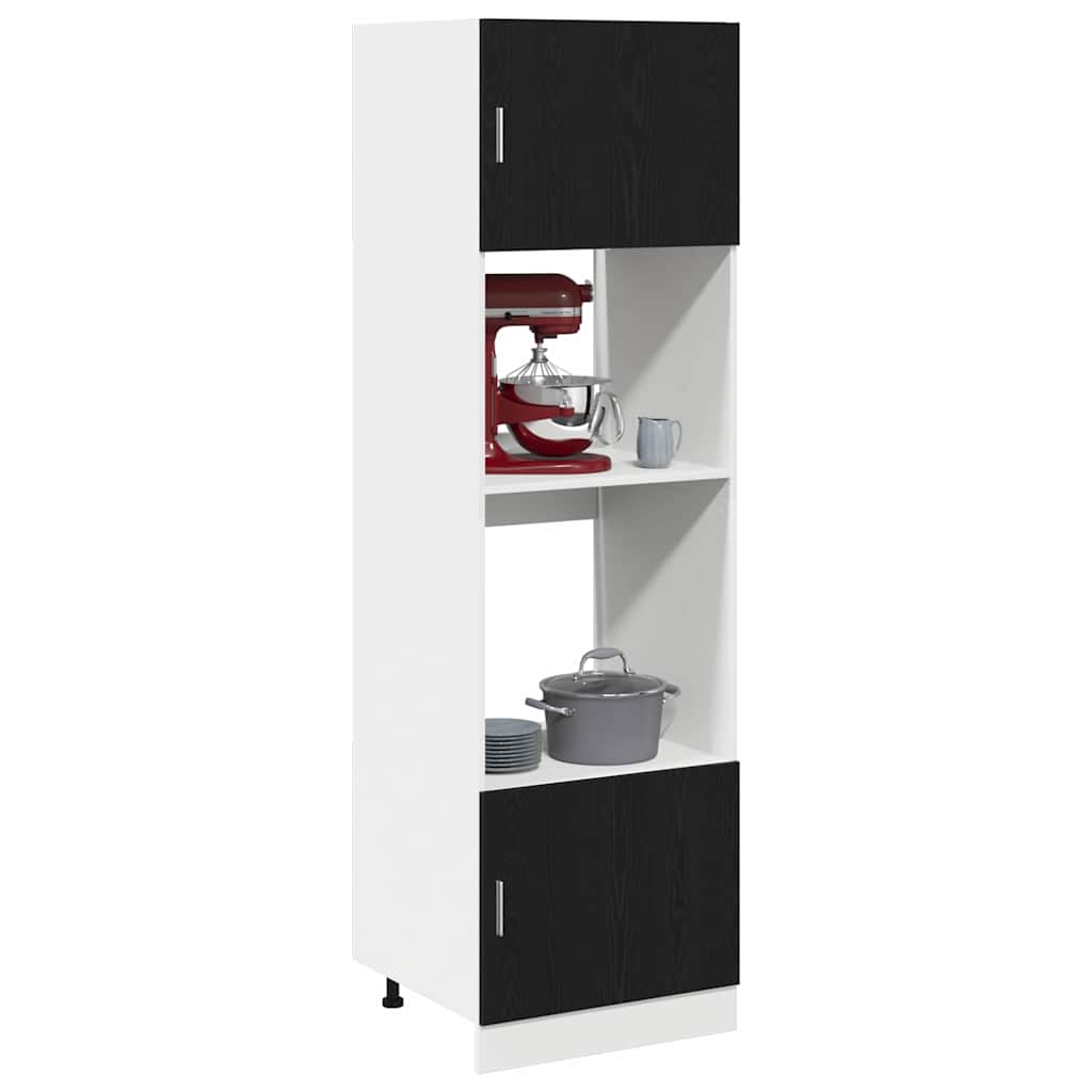 Meuble de cuisine en chêne noir collé 60 x 57 x 207 cm