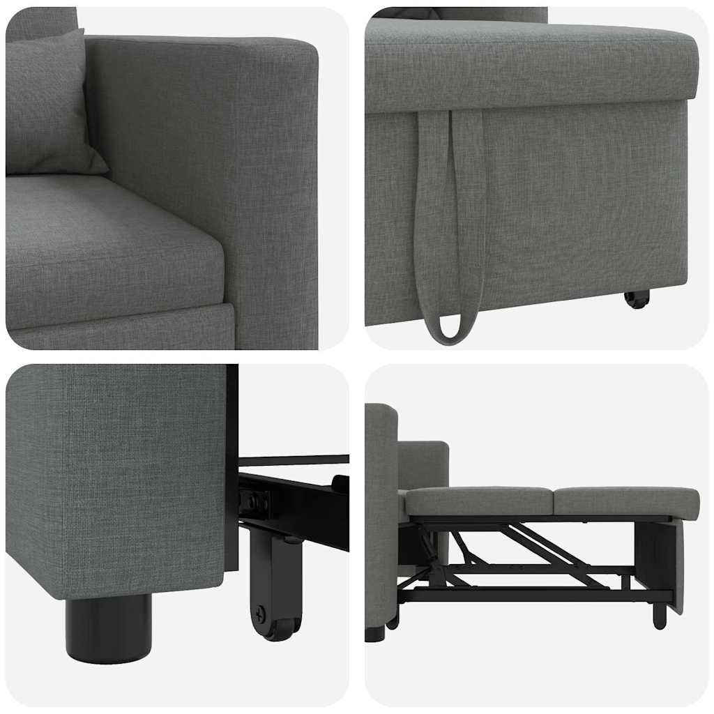 Einzel-Schlafsofa Dunkelgrau 90 x 165 x 87 cm Stoff