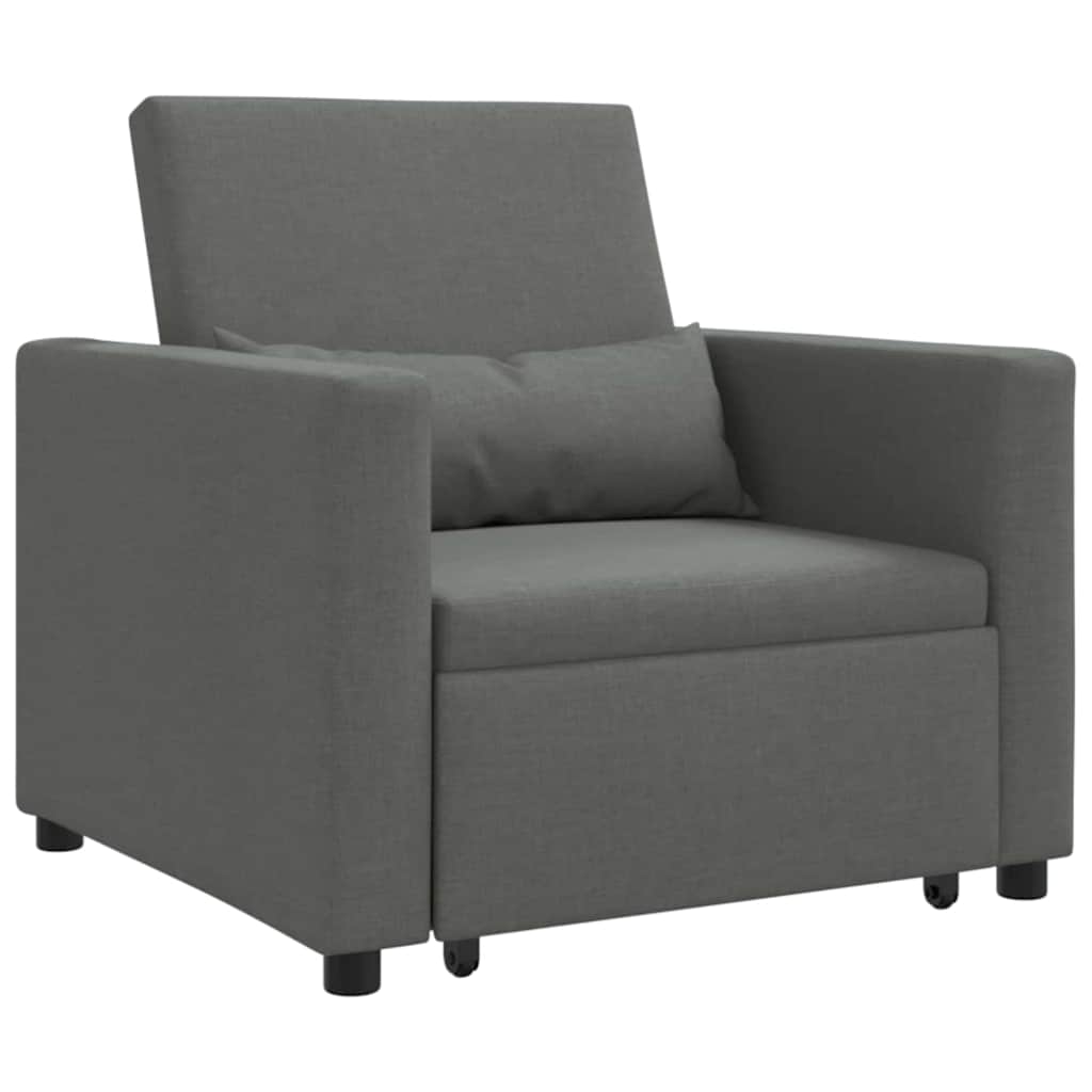 Einzel-Schlafsofa Dunkelgrau 90 x 165 x 87 cm Stoff