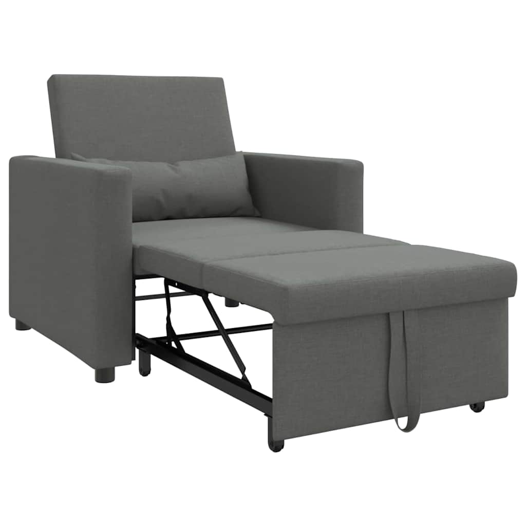 Einzel-Schlafsofa Dunkelgrau 90 x 165 x 87 cm Stoff