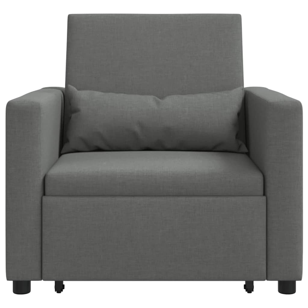 Einzel-Schlafsofa Dunkelgrau 90 x 165 x 87 cm Stoff
