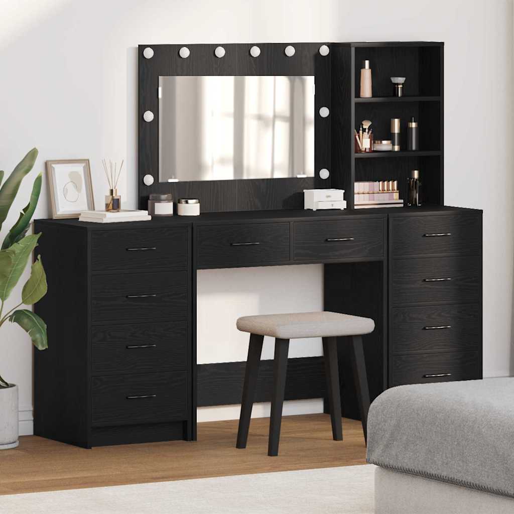 Schminktisch 3 pcs Schwarz 40 x 41 x 135 cm Holzwerkstoff