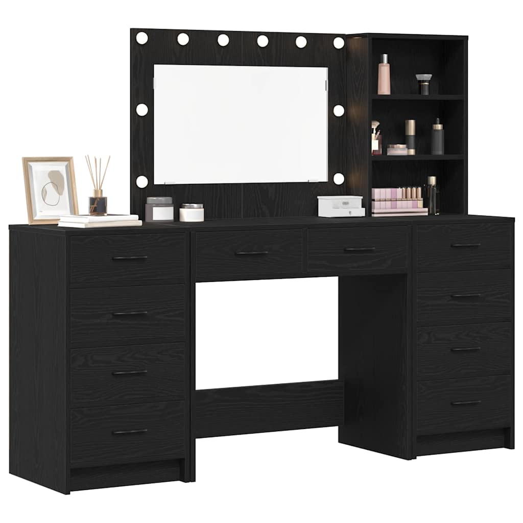 Schminktisch 3 pcs Schwarz 40 x 41 x 135 cm Holzwerkstoff