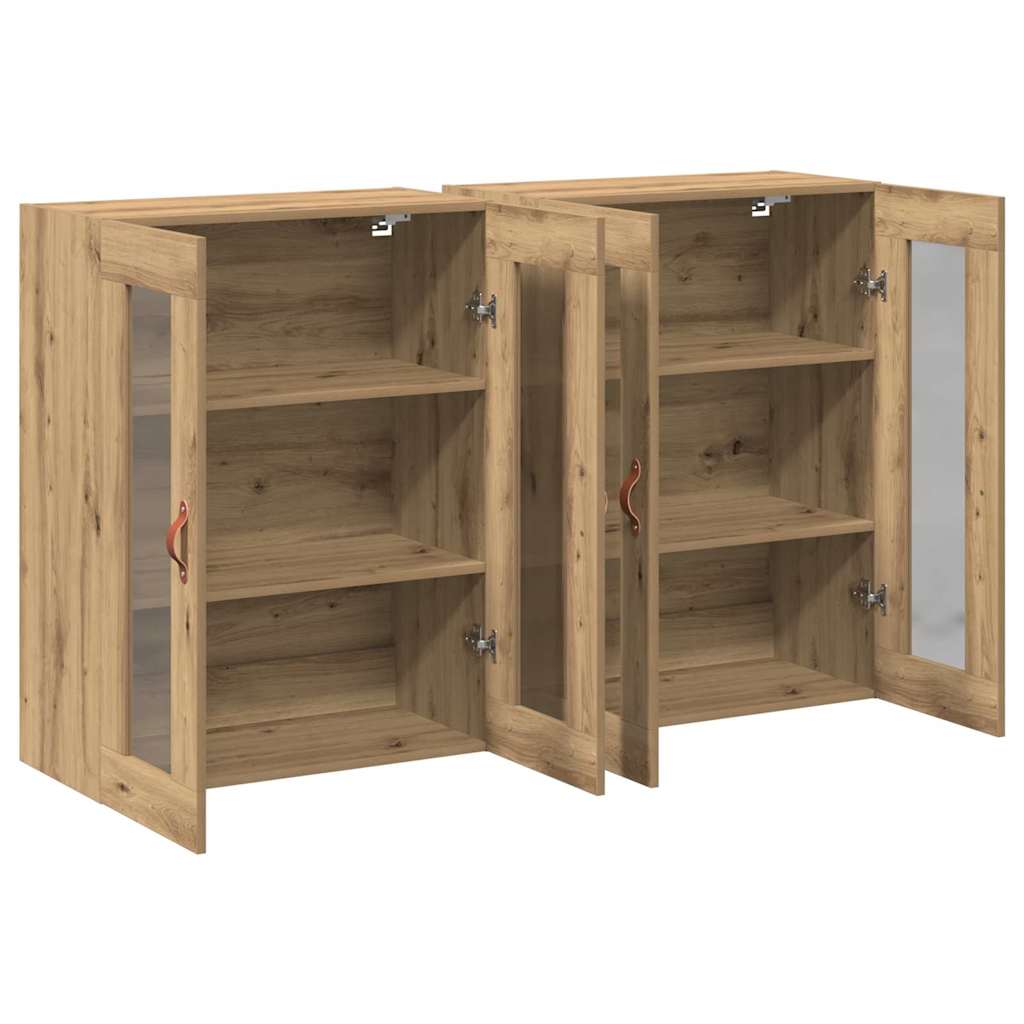 Wandschrank 2 pcs Eiche handwerklich 69.5 x 34 x 90 cm