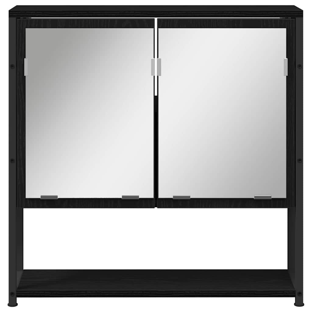 Badezimmermöbel Set mit Regal 3 pcs Schwarz 33 x 33 x 185.5 cm
