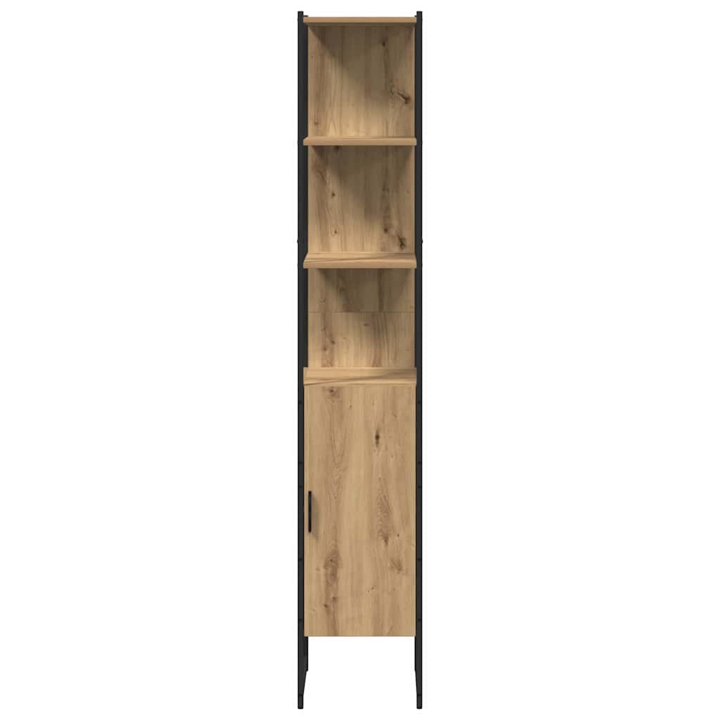 Badezimmerschrankset mit Regal mit Tür 3 pcs Eiche handwerklich