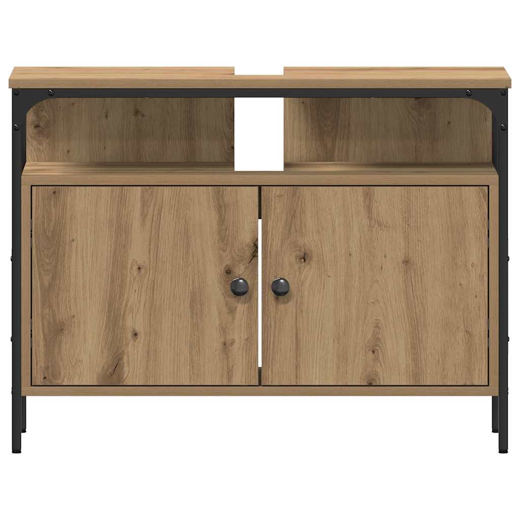 Badezimmerschrankset mit Regal mit Tür 4 pcs Eiche handwerklich