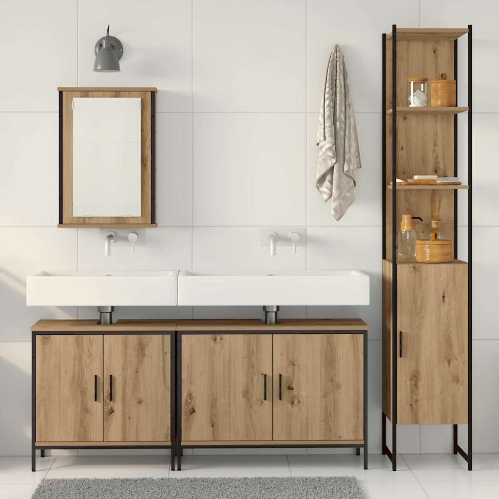 Badezimmermöbel Set mit Regal 4 pcs Braun 33 x 33 x 185.5 cm