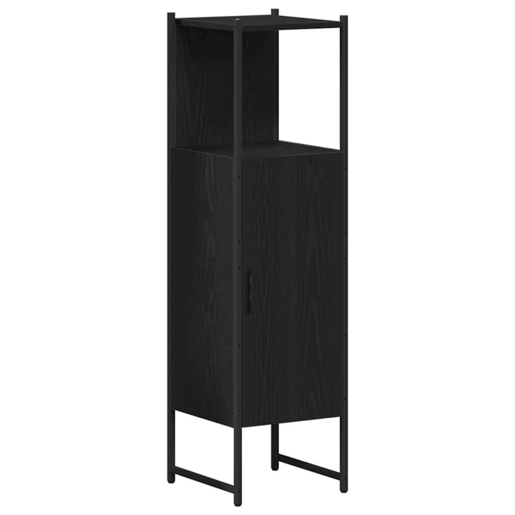 Badezimmermöbel Set mit Regal 4 pcs Schwarz 33 x 33 x 185.5 cm