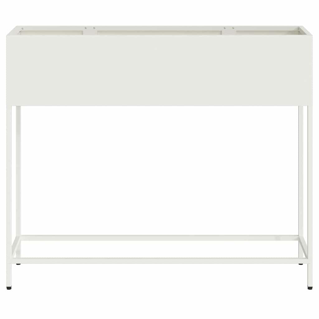 Hochbeet Gartenpflanzer Weiß 100 x 26 x 82 cm Stahl