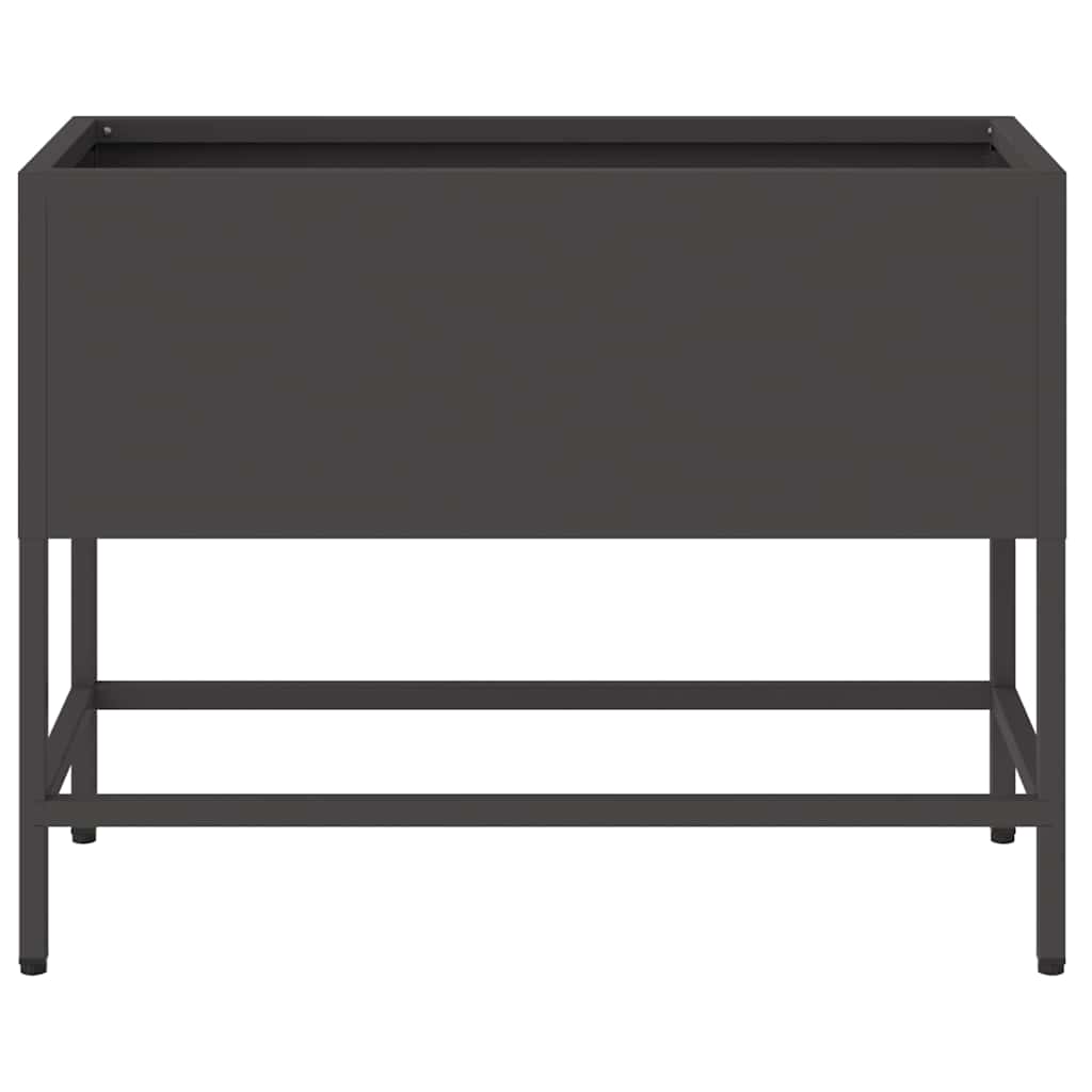Hochbeet Gartenpflanzer Schwarz 60 x 26 x 45 cm Stahl