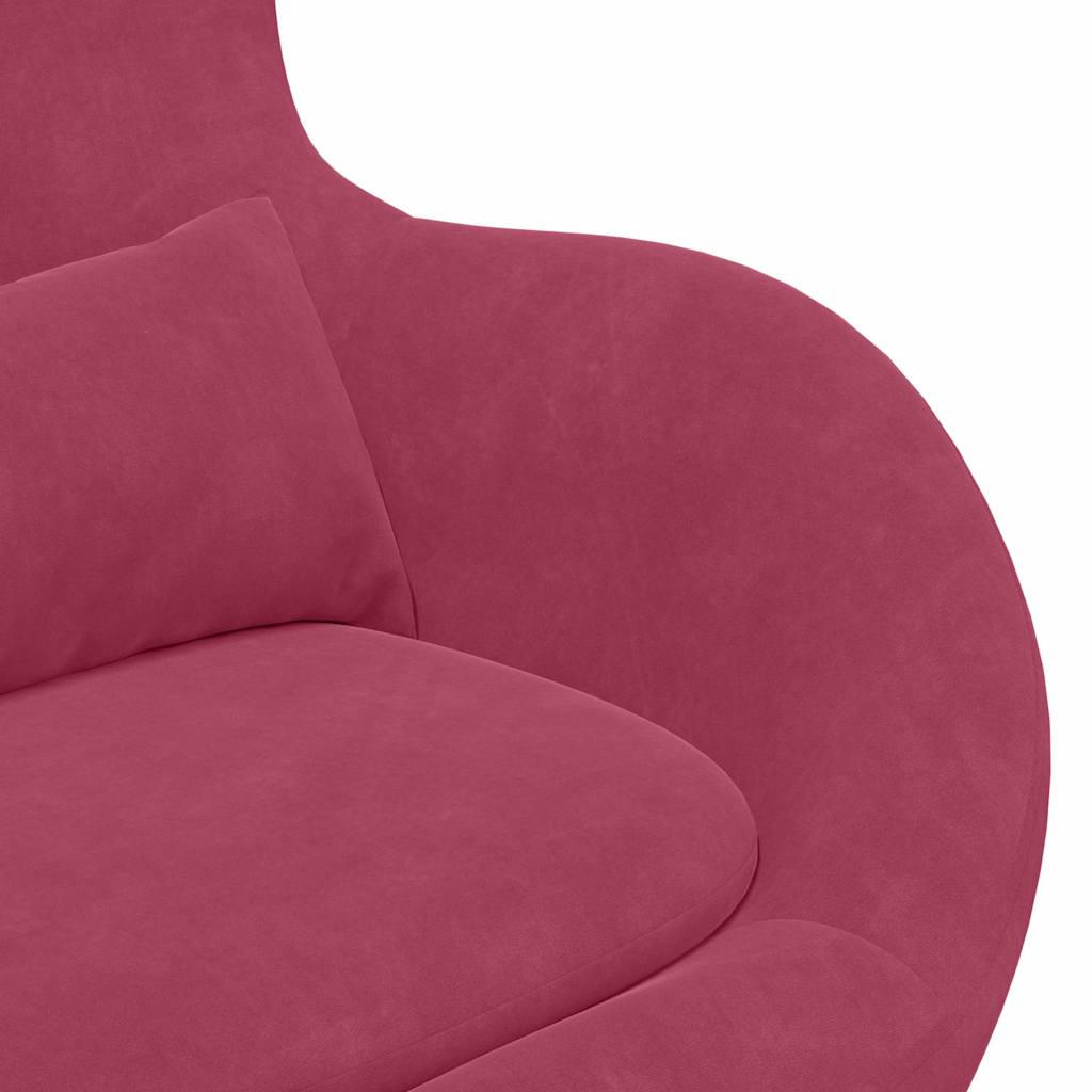 Eiersessel Weinrot 63 x 73 x 90 cm Samt