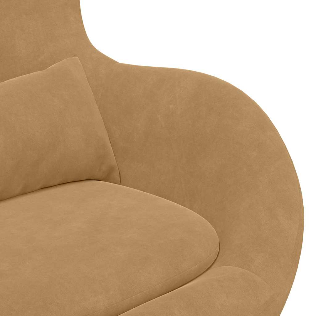 Eiersessel Hellbraun 63 x 73 x 90 cm Samt