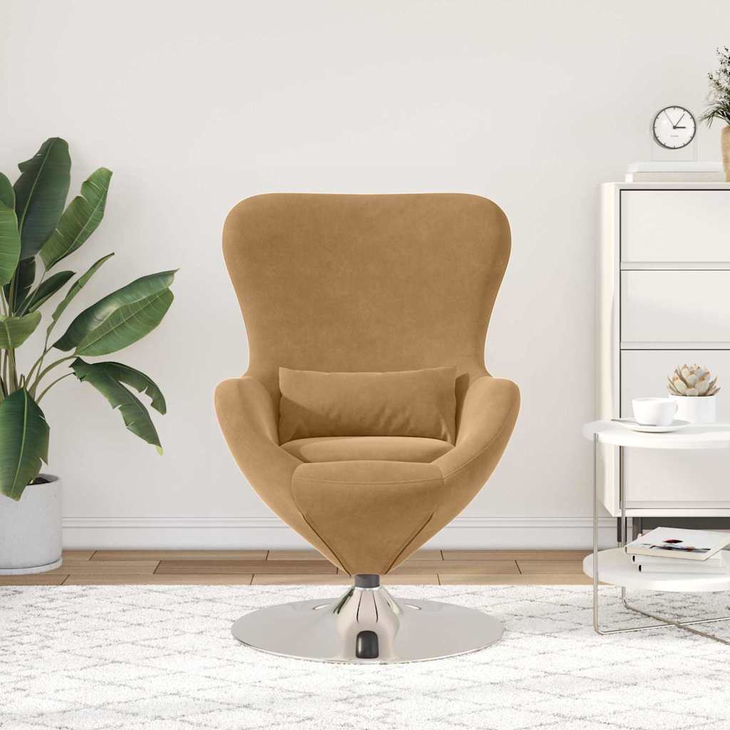 Eiersessel Hellbraun 63 x 73 x 90 cm Samt