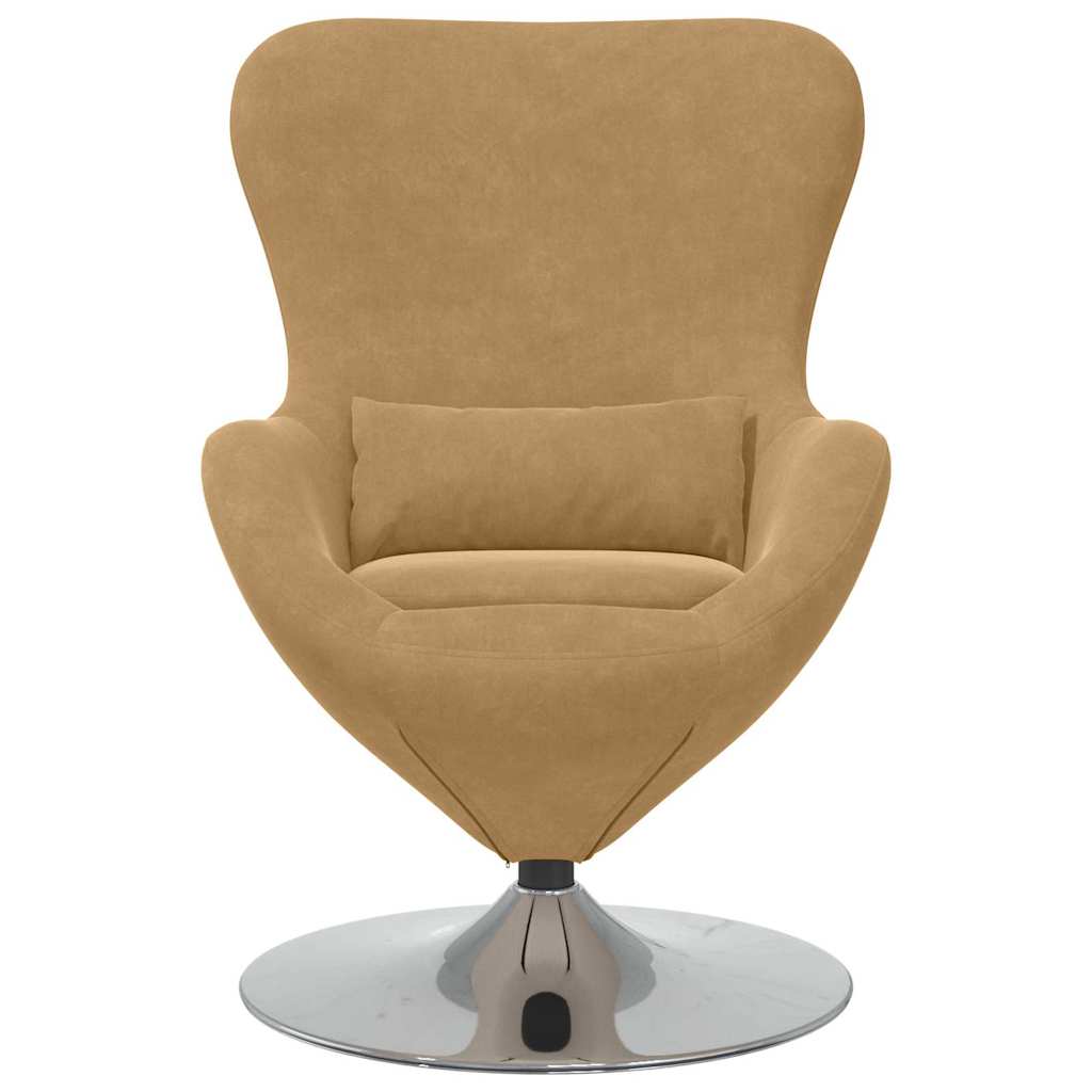 Eiersessel Hellbraun 63 x 73 x 90 cm Samt