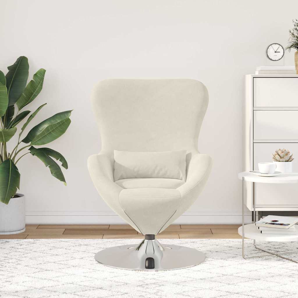 Eiersessel Creme 63 x 73 x 90 cm Samt